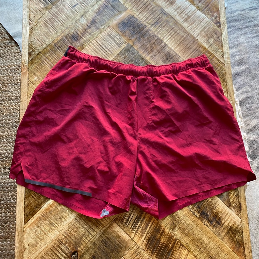 Lululemon Surge Lined Red 4” Shorts